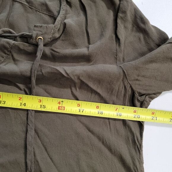 Bella dahl brown tunic with lace up collar - Picture 6 of 10